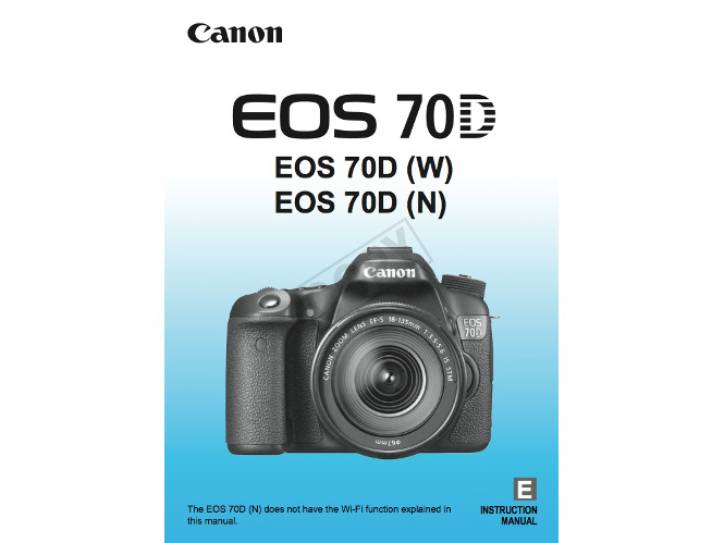 Το εγχειρίδιο χρήσης της Canon EOS 70D διαθέσιμο online