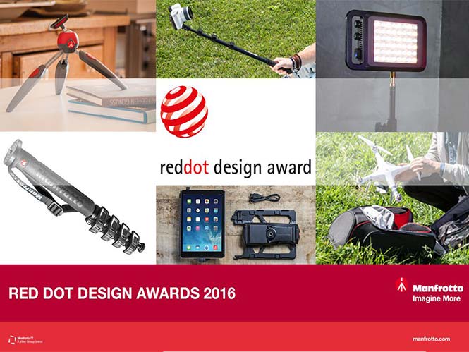 Manfrotto: κέρδισε πέντε Red Dot Design βραβεία για τα προϊόντα της