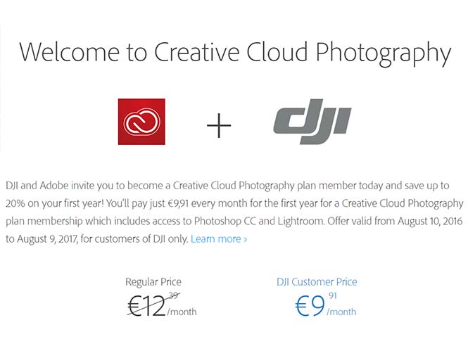 DJI και Adobe προσφέρουν έκπτωση 20% στο Adobe Creative Cloud