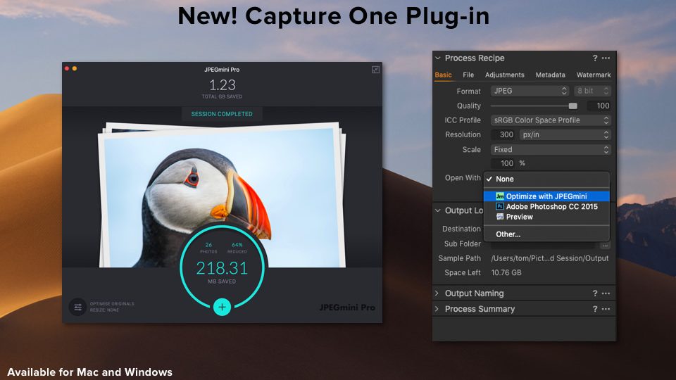 Το JPEGmini διαθέσιμο ως plug-in για το Capture One 12