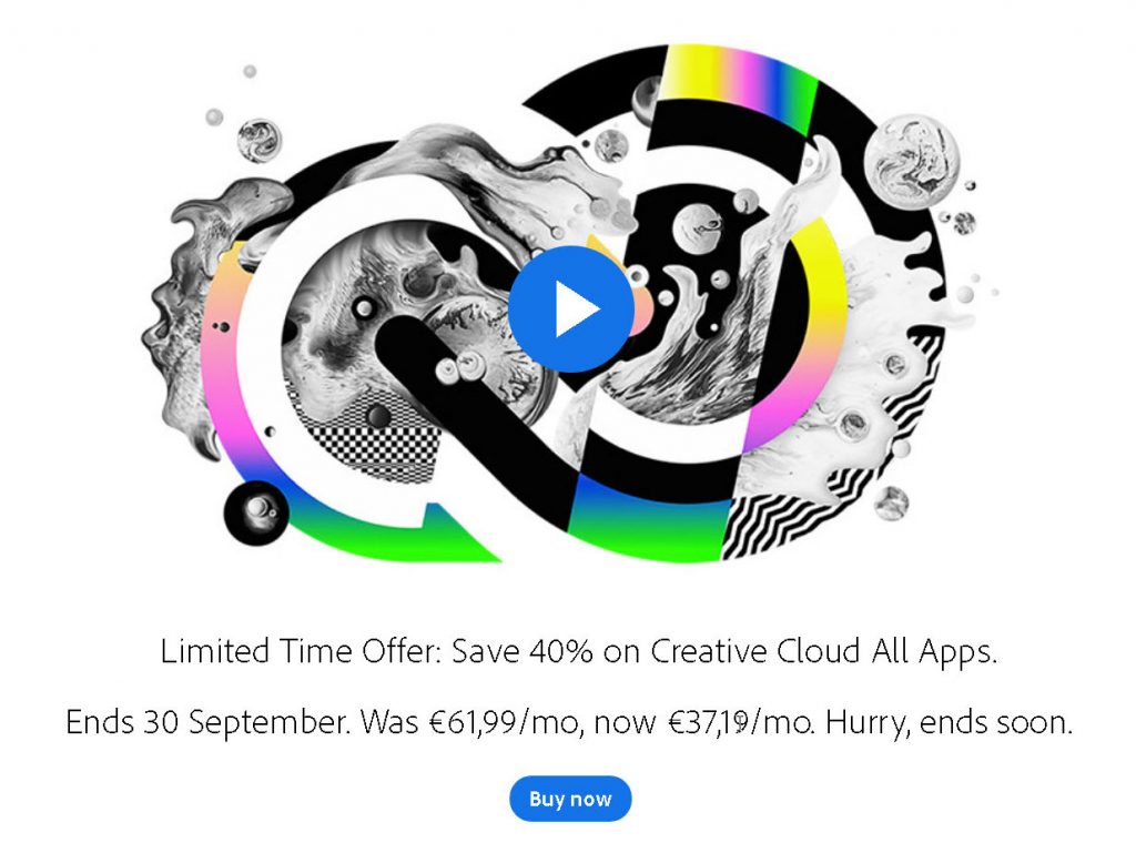 Το Adobe Creative Cloud με έκπτωση 40%, στα 37.19 ή 29.99 ευρώ έχετε όλα τα προγράμματα της Adobe