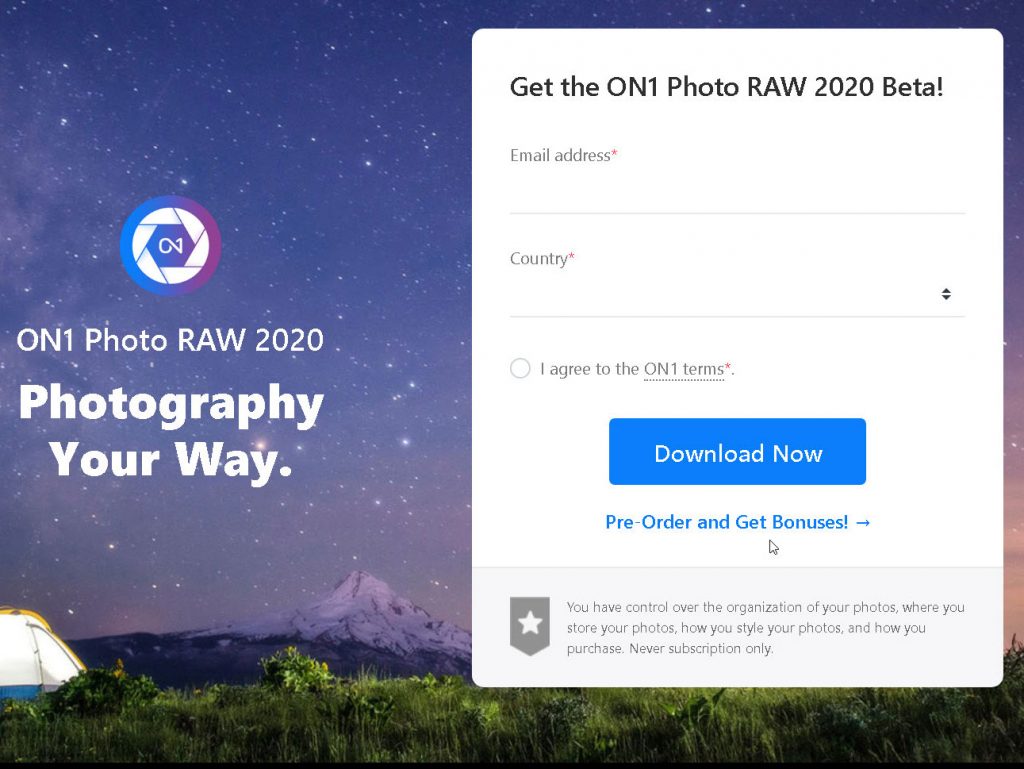 Διαθέσιμο δωρεάν το ON1 Photo RAW 2020 Beta!